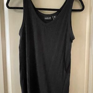 Rachel Zoe Black Ribbed Tank Top